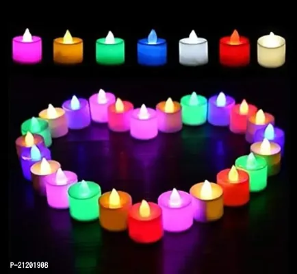Flameless LED Tea Light Flicker Tea Candle Light Party Diwali Christmas Wedding Candle Safety Home Decoration Pack of 12