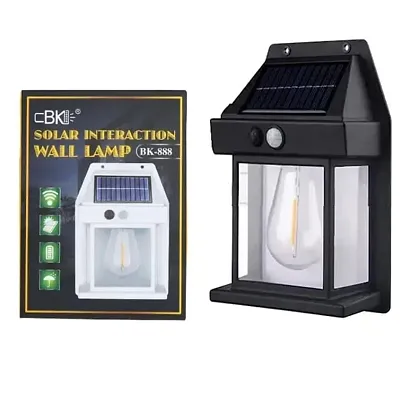 LOUDPORIUM Solar Interaction Wall Lamp with 800LM Brightness 1800 mAh Battery Capacity + 120 deg Sensing Angle of Infrared Induction for Home Use Pack of 1