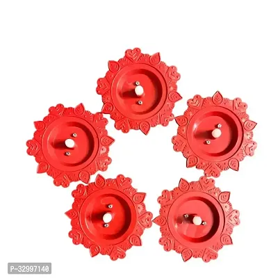 LED Brown Diya with Water Sensor Round Flower Shape Diya pack of 10 Pcs