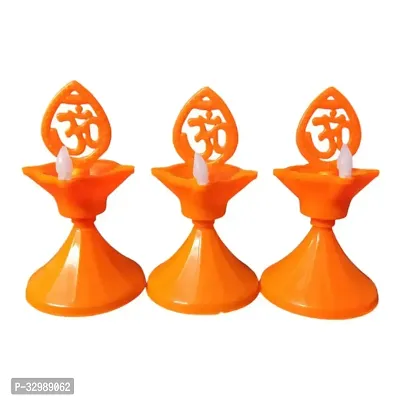 Om Jyot Water Sensor Diya Orange Colour (Pack Of 6)