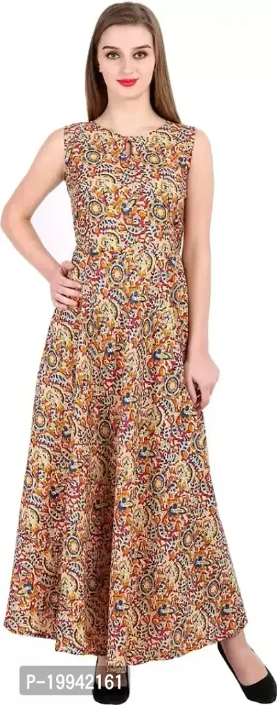 Stylish Indo-western Multicoloured Printed Crepe Gown For Women-thumb0