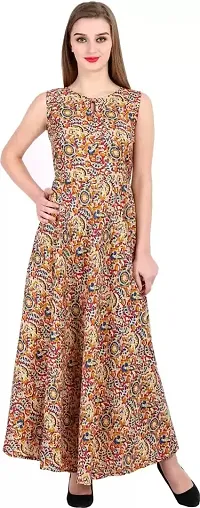 Beautiful Crepe Stitched Ethnic Gown for Girls and Women