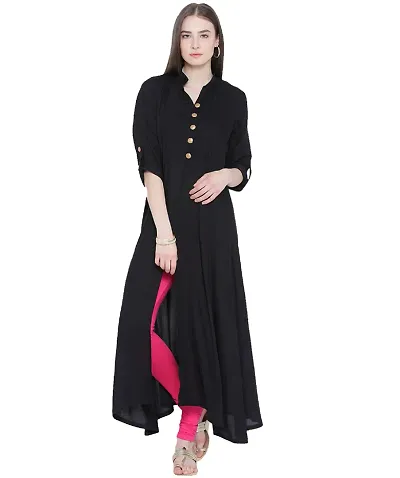 Alluring Solid Crepe A-Line Kurti