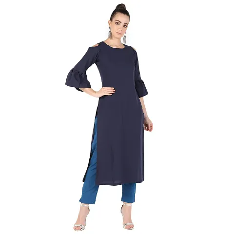 Elegant Solid Crepe Women's Kurti