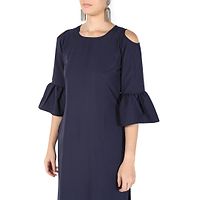 Elegant Blue Solid Crepe Women's Kurti-thumb3