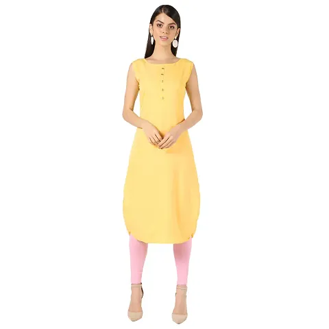 Elegant Solid Crepe Women A-Line Kurta