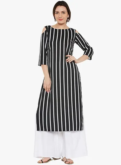 Trendy Stripe Printed Crepe Kurtas