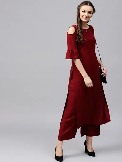 Stylish Solid Crepe Straight Kurta