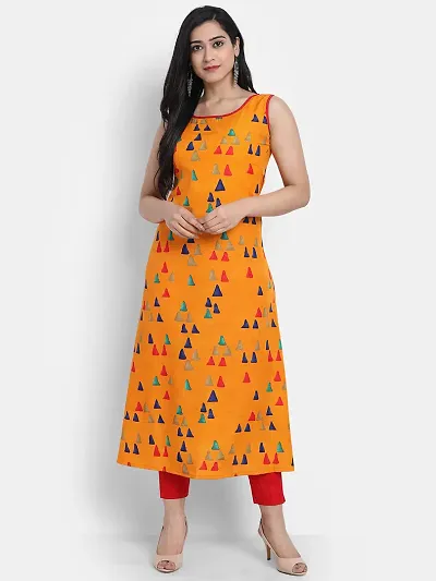 Women'S Abstract A-Line Crepe Kurta