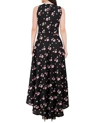 Reliable Black Crepe Floral Printed Dress For Women-thumb2