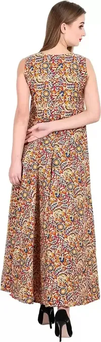 Stylish Indo-western Multicoloured Printed Crepe Gown For Women-thumb1