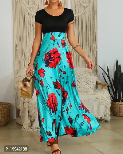 Stylish Indo-western Black Printed Crepe Gown For Women-thumb0