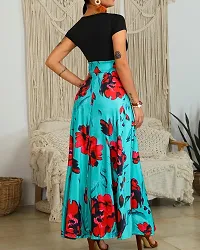 Stylish Indo-western Black Printed Crepe Gown For Women-thumb1