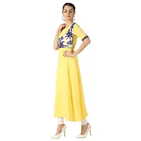 Stylish Indo-western Yellow Printed Crepe Gown For Women-thumb2