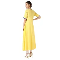 Stylish Indo-western Yellow Printed Crepe Gown For Women-thumb1