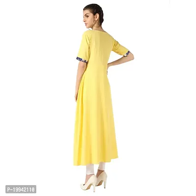 Stylish Indo-western Yellow Printed Crepe Gown For Women-thumb2