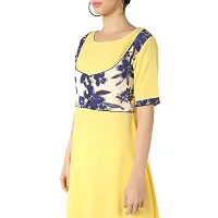 Stylish Indo-western Yellow Printed Crepe Gown For Women-thumb3