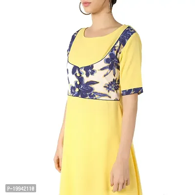 Stylish Indo-western Yellow Printed Crepe Gown For Women-thumb4