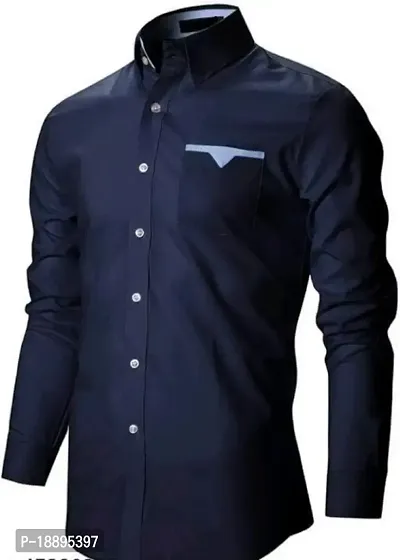 Navy formal Triangle pocket shirt