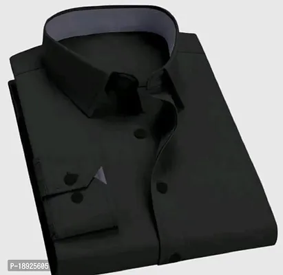 Black formal contrast collar shirt