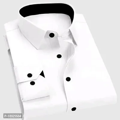 White formal contrast collar shirt-thumb0