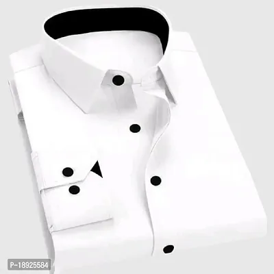 White formal contrast collar shirt