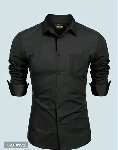 Classic Cotton Blend Solid Casual Shirts for Men-thumb0