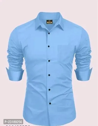 Classic Cotton Blend Solid Casual Shirts for Men-thumb0