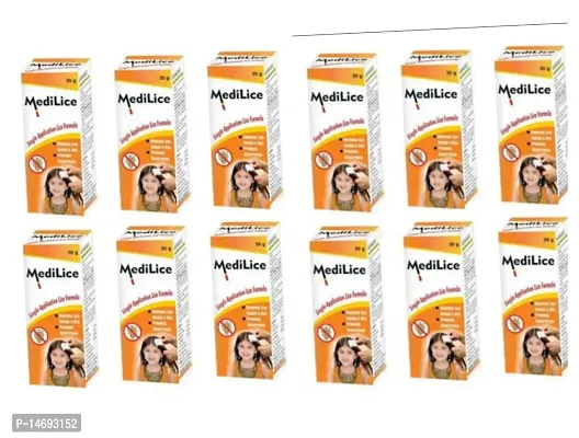 Medilice Anti Lice Cream Wash Single Application Lice Formula Pack Of 12 Each 30g