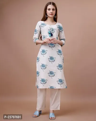 Elegant Printed Cotton Kurta with Pant Set For Women