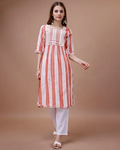 Elegant Printed Cotton Kurta with Pant Set