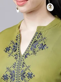 Skya Sia Women Embroidered Green Kurta And Palazzo Set-thumb3