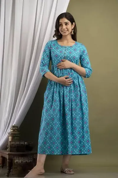 Trendy Straight Cotton Maternity Kurti