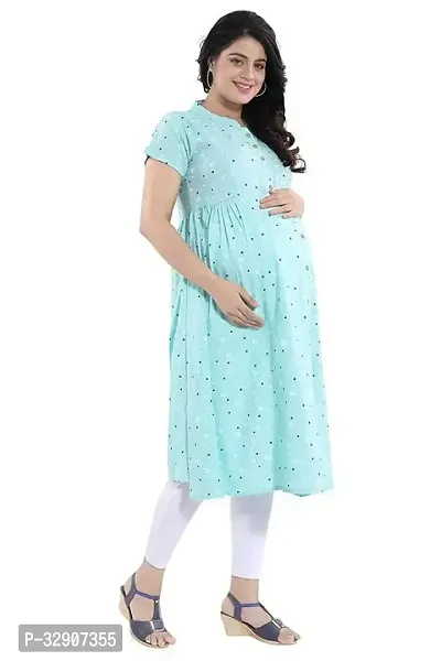 Stylish Blue Rayon Maternity Kurta For Women-thumb0