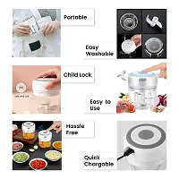 Prime Pick Mini Electric Garlic Chopper with USB Rechargeable Wireless Portable Food Processor Blender Mixer for All Fruits  Vegetables Onion/Garlic/Nut/Meat (White)-thumb2