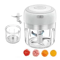 Prime Pick Mini Electric Garlic Chopper with USB Rechargeable Wireless Portable Food Processor Blender Mixer for All Fruits  Vegetables Onion/Garlic/Nut/Meat (White)-thumb3