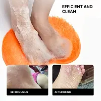 PRIME PICK Shower Foot  Back Scrubber, Wall Mounted Massage Pad, Silicone Bath Massage Cushion Brush with Suction Cups for Body Scrubber Improve Foot Circulation  Soothes Tired Feet (ORANGE)-thumb3