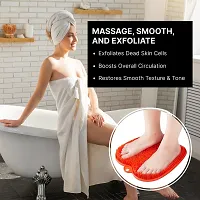 PRIME PICK Shower Foot  Back Scrubber, Wall Mounted Massage Pad, Silicone Bath Massage Cushion Brush with Suction Cups for Body Scrubber Improve Foot Circulation  Soothes Tired Feet (ORANGE)-thumb2