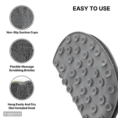 PRIME PICK Shower Foot  Back Scrubber, Wall Mounted Massage Pad, Silicone Bath Massage Cushion Brush with Suction Cups for Body Scrubber Improve Foot Circulation  Soothes Tired Feet (GREY)-thumb2