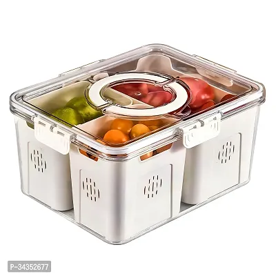 Plastic Fridge Organizers Storage Box Set, 3 Compartment Fridge Storage Containers With Removable Containers Storage