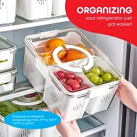 Plastic Fridge Organizers Storage Box Set, 3 Compartment Fridge Storage Containers With Removable Containers Storage-thumb3