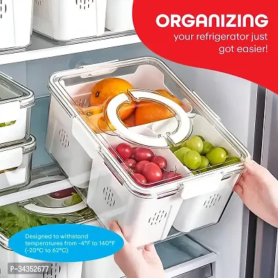 Plastic Fridge Organizers Storage Box Set, 3 Compartment Fridge Storage Containers With Removable Containers Storage-thumb4