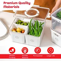 Plastic Fridge Organizers Storage Box Set, 3 Compartment Fridge Storage Containers With Removable Containers Storage-thumb4