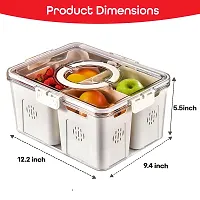 Plastic Fridge Organizers Storage Box Set, 3 Compartment Fridge Storage Containers With Removable Containers Storage-thumb2