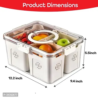 Plastic Fridge Organizers Storage Box Set, 3 Compartment Fridge Storage Containers With Removable Containers Storage-thumb3