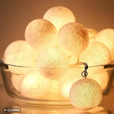 A Mark Collections 16 Balls 3.5meter Home Decoration Light Thai Warm Color Rattan Ball String Lights for Diwali ,Navratri and Christmas-thumb2