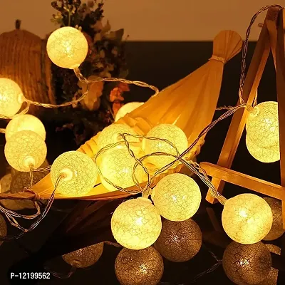 A Mark Collections 16 Balls 3.5meter Home Decoration Light Thai Warm Color Rattan Ball String Lights for Diwali ,Navratri and Christmas