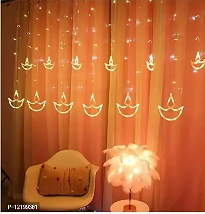 A Mark Collections 12 Diya Curtain String Lights, Window Curtain Lights 138 Led Light-thumb4