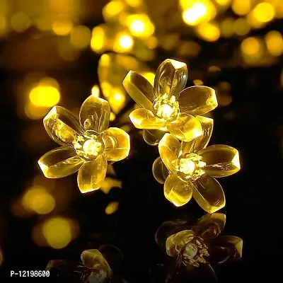 A Mark Collections Silicone Flower Fairy String Lights, 16 LED 4 Meter Series Lights for Festival Home Decoration (Warm White,Plastic,Corded Electric,Corner)-thumb2