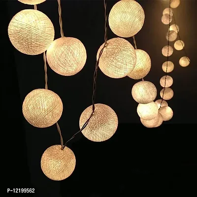 A Mark Collections 16 Balls 3.5meter Home Decoration Light Thai Warm Color Rattan Ball String Lights for Diwali ,Navratri and Christmas-thumb4